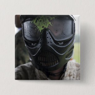 Een pintball-ronde vierkante button 5,1 cm