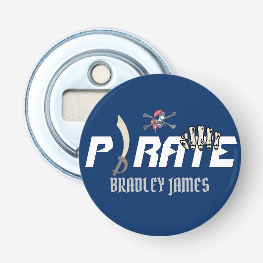 Een piraat | International Talk Like a Pirate Day Button Flesopener (Voorkant)