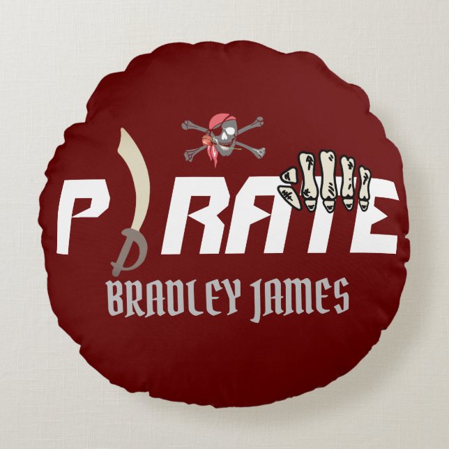 Een piraat | International Talk Like a Pirate Day Rond Kussen (Voorkant)