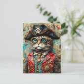 Een Piraat Kat Briefkaart (Staand voorkant)