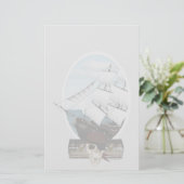 Een piraatschip briefpapier (Staand voorkant)