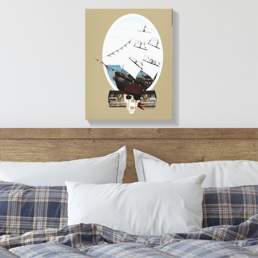 Een piraatschip canvas afdruk (Insitu (Slaapkamer))