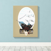 Een piraatschip canvas afdruk (Insitu (Houten vloer))