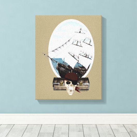 Een piraatschip canvas afdruk (Insitu (Houten vloer))