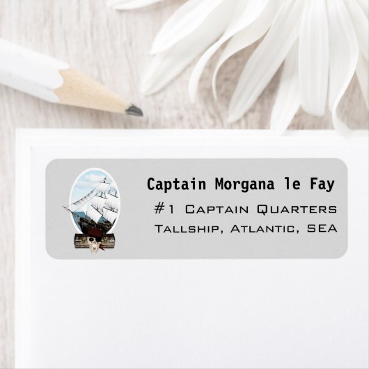 Een piraatschip etiket (Insitu)