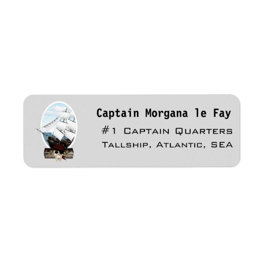 Een piraatschip etiket (Voorkant)