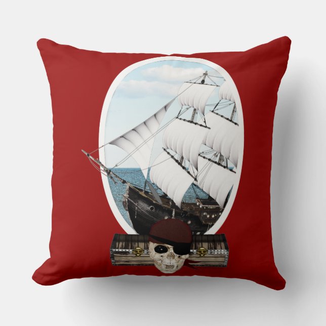 Een piraatschip kussen (Voorkant)