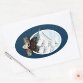 Een piraatschip ovale sticker (Envelop)
