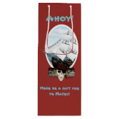 Een piraatschip wijn cadeautas (Voorkant)