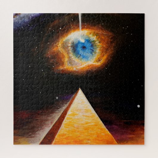 Een piramide onder het kosmische oog van God Legpuzzel (Verticaal)
