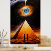Een piramide onder het kosmische oog van God Poster (Keuken)