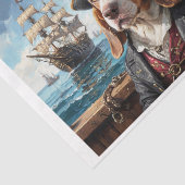 Een piratenbassethond in zeeverf met galjoen tissuepapier (Detail)