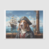 Een piratenbassethond in zeeverf met galjoen tissuepapier (Voorkant)