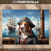 Een piratenbassethond in zeeverf met galjoen tissuepapier