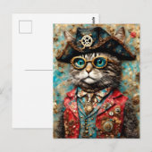Een piratenkat briefkaart (Voorkant / Achterkant)