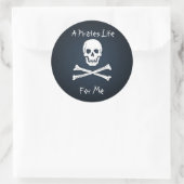 Een Piratenleven voor mij Ronde Sticker (Tas)