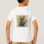 Een piratenschip met een papegaai t-shirt (Achterkant)