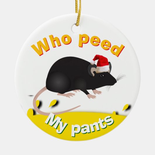 Een pisjongenkerstmis keramisch ornament (Voorkant)