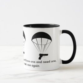 Een pistool is als een parachute! Geweldige Mok! Mok