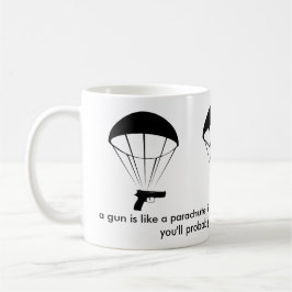 Een pistool is als een parachute! Geweldige Mok! Mok