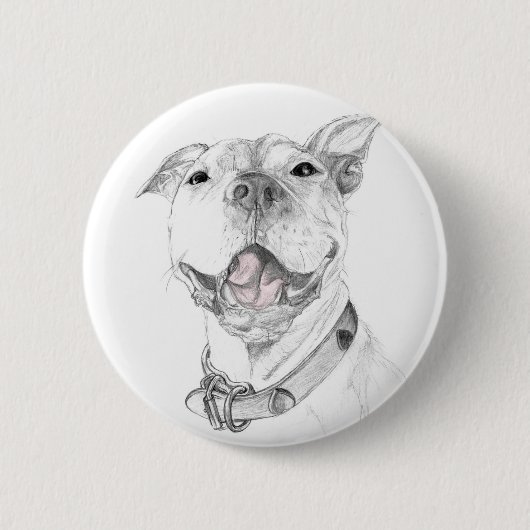 Een Pit Bull Glimlach Ronde Button 5,7 Cm (Voorkant)