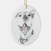 Een Pit Bull Smile Keramisch Ornament (Rechts)