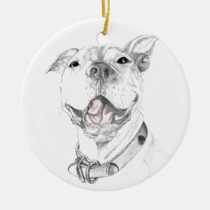Een Pit Bull Smile Keramisch Ornament