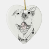Een Pit Bull Smile Keramisch Ornament (Rechts)