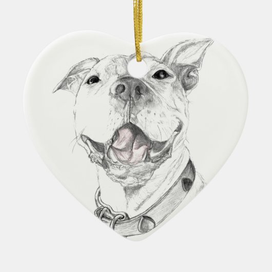Een Pit Bull Smile Keramisch Ornament (Voorkant)