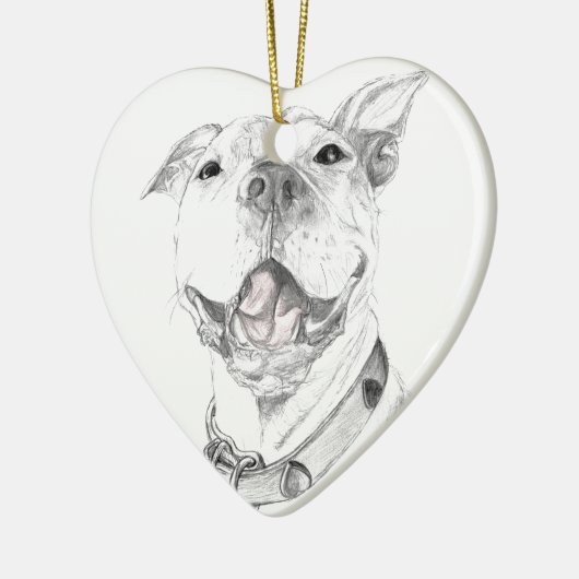 Een Pit Bull Smile Keramisch Ornament (Links)