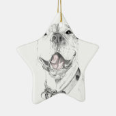 Een Pit Bull Smile Keramisch Ornament (Rechts)