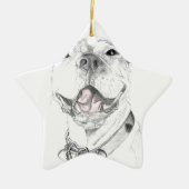 Een Pit Bull Smile Keramisch Ornament (Voorkant)