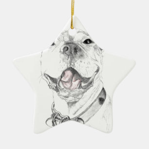 Een Pit Bull Smile Keramisch Ornament