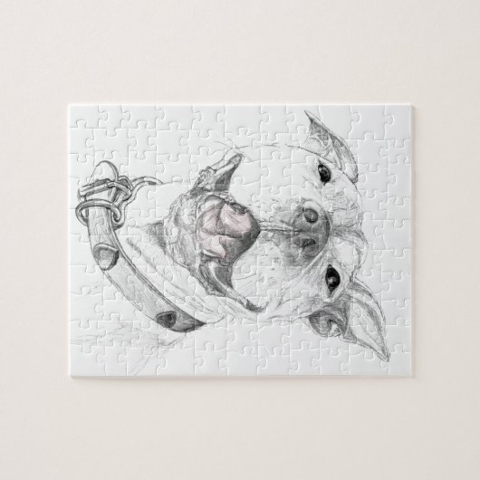 Een Pit Bull Smile Legpuzzel (Horizontaal)