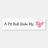 Een Pit Bull Stole My Heart Bumpersticker (Voorkant)