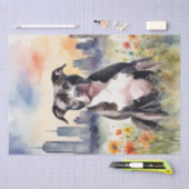 Een Pitbull in een Meadow Decoupage Tissuepapier (Craft)