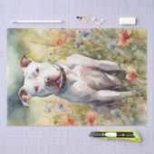 Een Pitbull in een Meadow Decoupage Tissuepapier (Craft)