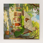 Een pittoresk stenen huisje legpuzzel (Horizontaal)