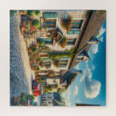 Een pittoreske dorpscène legpuzzel (Horizontaal)