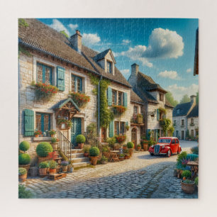 Een pittoreske dorpscène legpuzzel