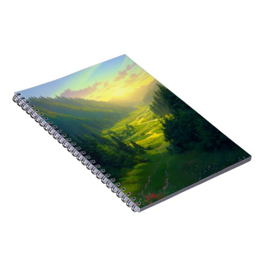 Een pittoreske oase van groen notitieboek (Rechterzijde)