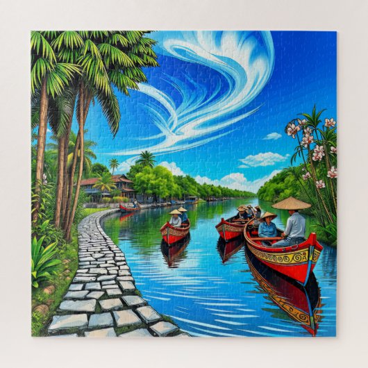 Een pittoreske rivier legpuzzel (Verticaal)