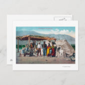 Een Piute Indian Camp met NativesNevada Briefkaart (Voorkant / Achterkant)