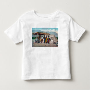 Een Piute Indian Camp met NativesNevada Kinder Shirts