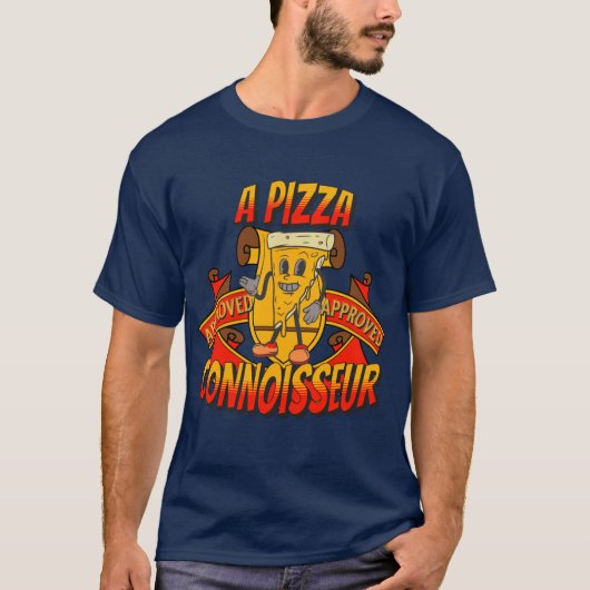 Een Pizza Connoisseur, Elegant cool dad gift T-shirt (Voorkant)