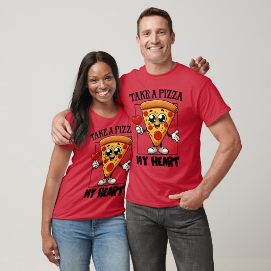 Een pizza in mijn hart t-shirt (Unisex)