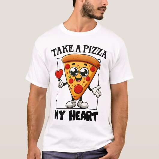 Een pizza in mijn hart t-shirt (Voorkant)