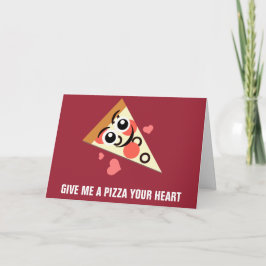 Een pizza Uw Hart Feestdagen Kaart
