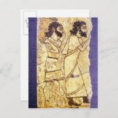 Een plaatje dat twee lopende mannen weergeeft briefkaart (Voorkant / Achterkant)