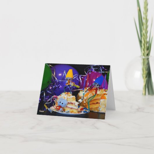 Een plaatje met fubby's in feeststemming. bedankkaart (Voorkant)